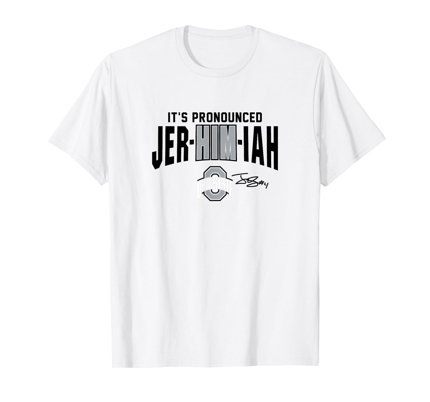 BreakingT Jeremiah Smith Ohio State Football T-Shirt - Red, Small, Crew Neck, Short Sleeve, Classic Fit, Lightweight, All Seasons, Unisex-Adults, Unisex-Kids