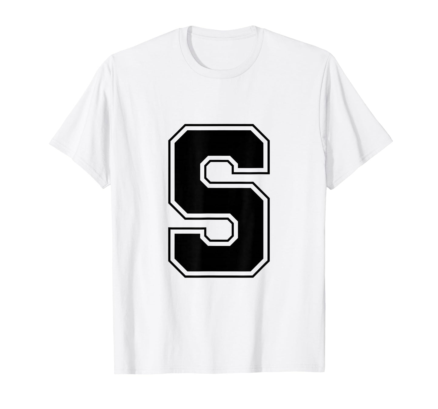 Letter S Big Bold Capital Varsity Alphabet Monogram T-Shirt