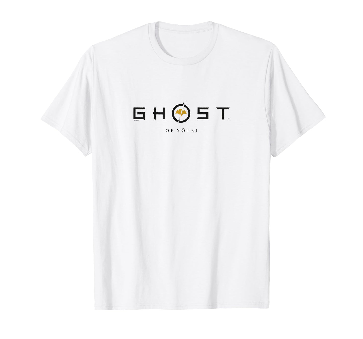 Ghost of Yotei Black Lettering Gingko Leaf Logo Video Game T-Shirt