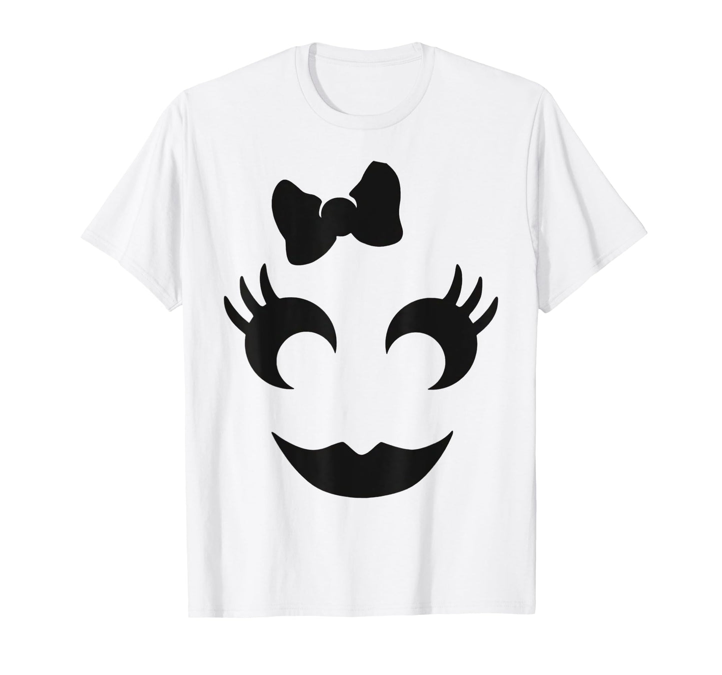 Jack O Lantern Face Pumpkin Eyelashes Hallowen Costume Funny T-Shirt