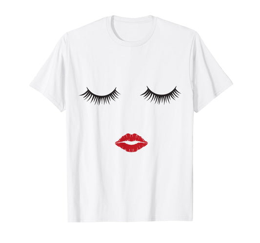 Eye Lash Lips Kiss T Shirt Trendy Cute T-Shirt