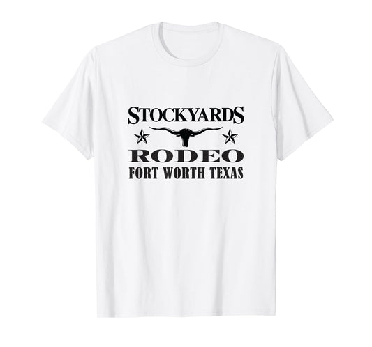 Fort Worth Texas Stockyards and Rodeo Cowboy Design T-Shirt