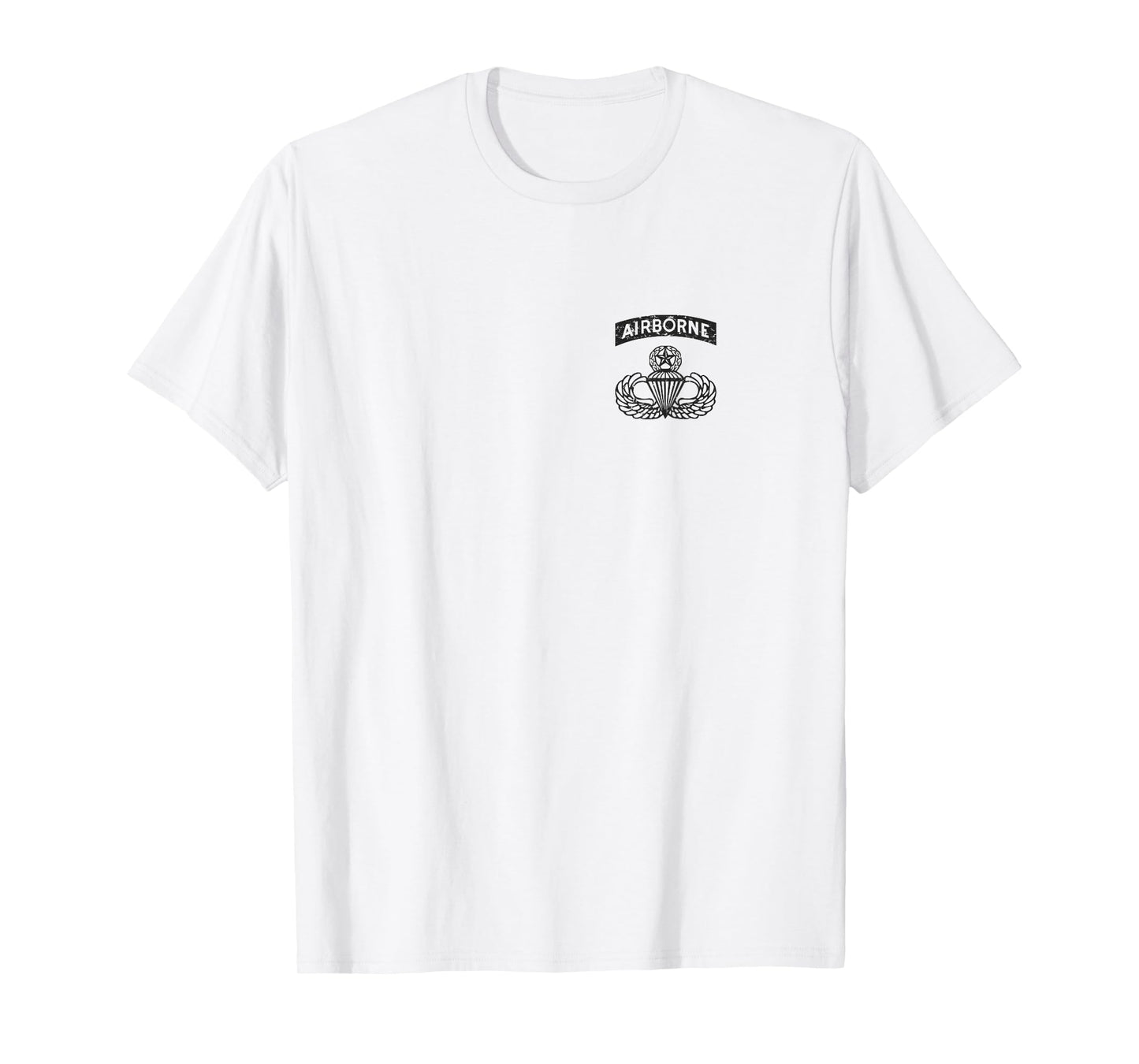 Black Airborne Jumpmaster Badge with Flag T-Shirt