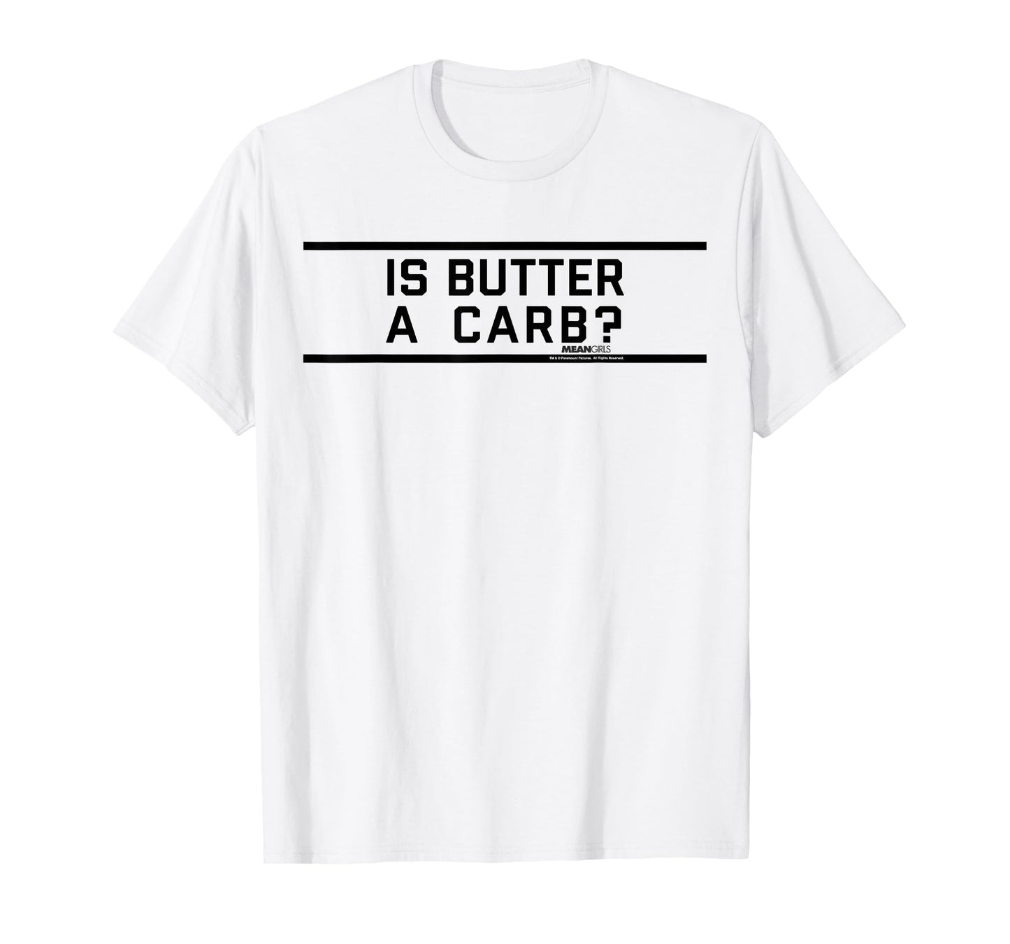 Mean Girls Is Butter A Carb Striped Graphic T-Shirt T-Shirt
