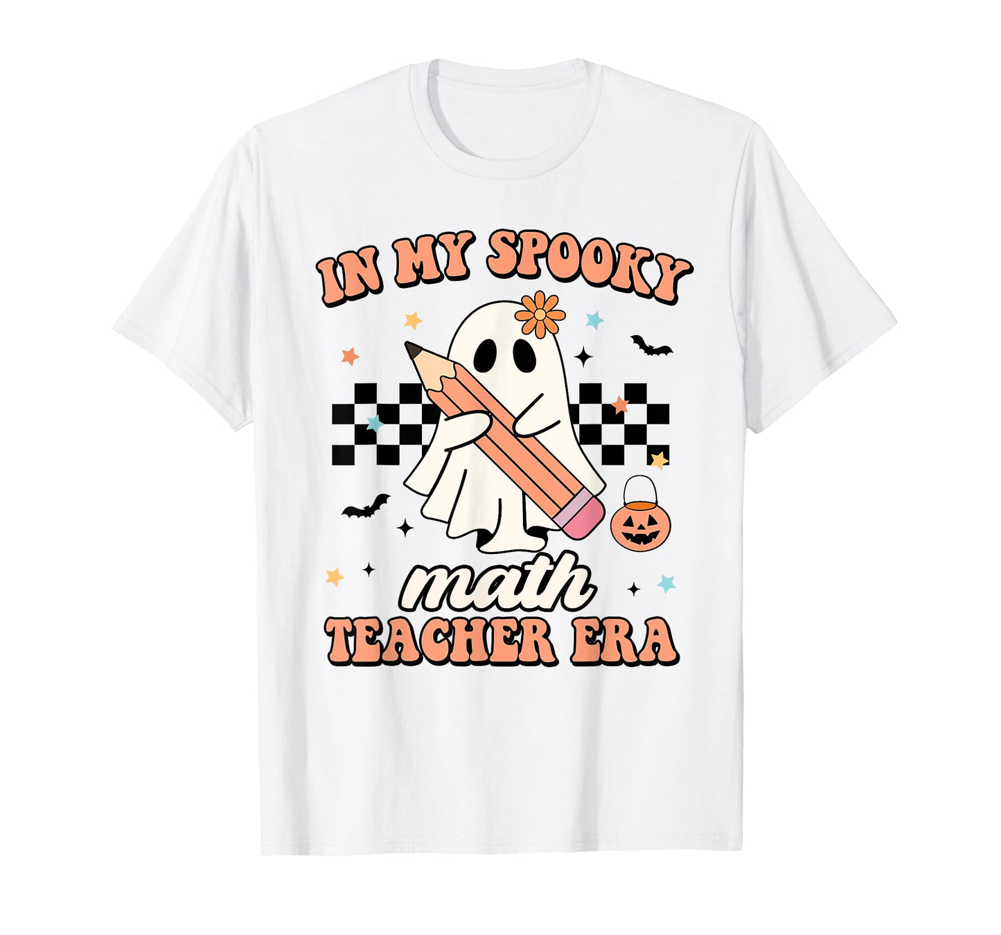 In My Spooky Math Teacher Era Groovy Retro Halloween Costume T-Shirt for Men Women
