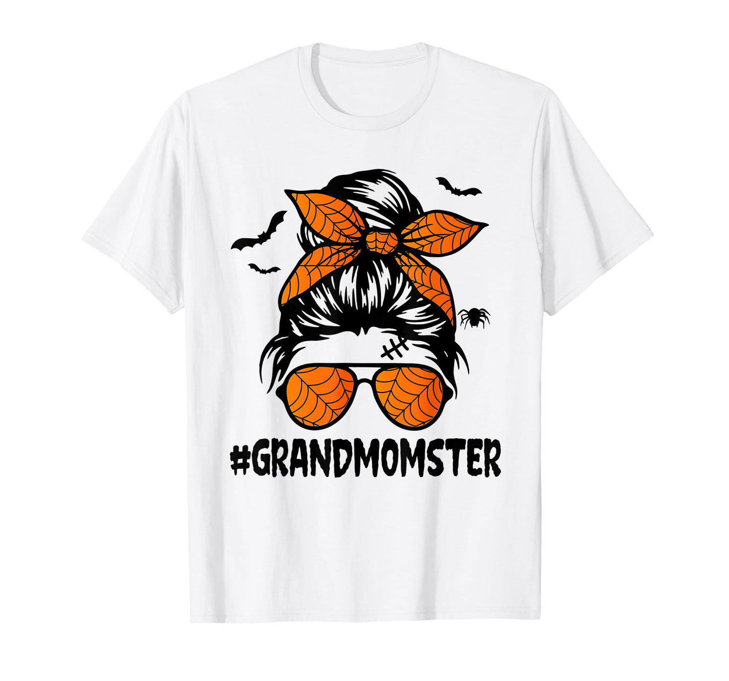 Grandmomster Shirt Women Halloween Nana Grandma Messy Bun T-Shirt