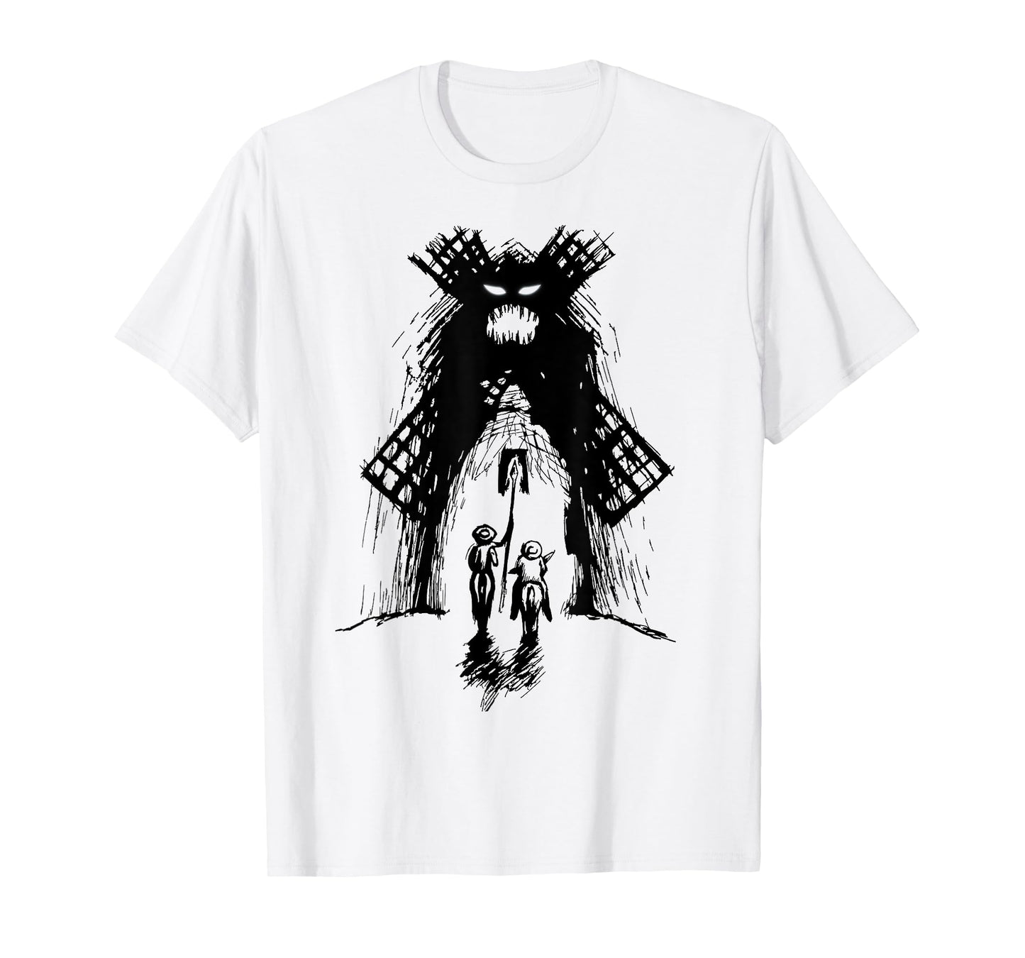 Don Quixote and Sancho vs Monster Windmill T-Shirt