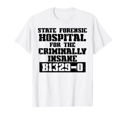 Criminally Insane Jail Inmate Prisoner Fun Halloween Costume T-Shirt