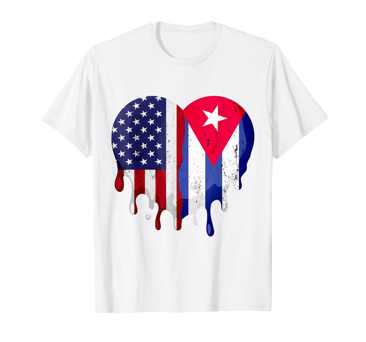 American Cuban Hispanic Heritage Month Cuba Flag Heart T-Shirt