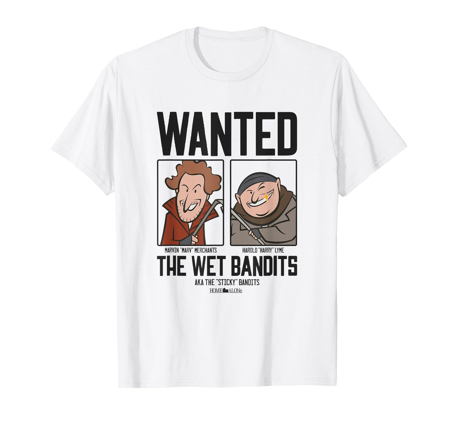 Home Alone Wet Bandits Wanted Poster Cartoon T-Shirt
