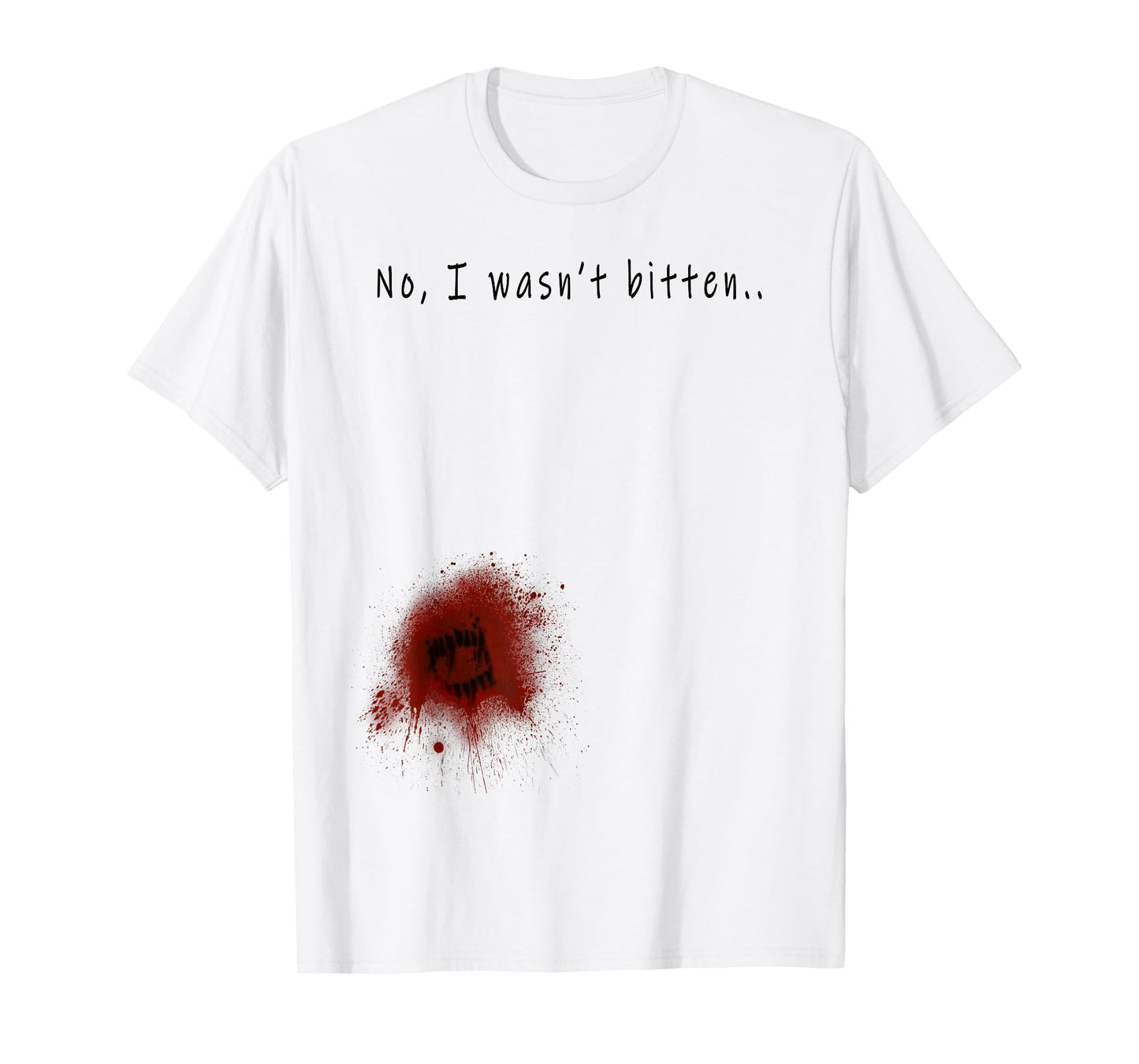 Funny Zombie Bite Halloween T shirt Bitten Injury Men Women T-Shirt