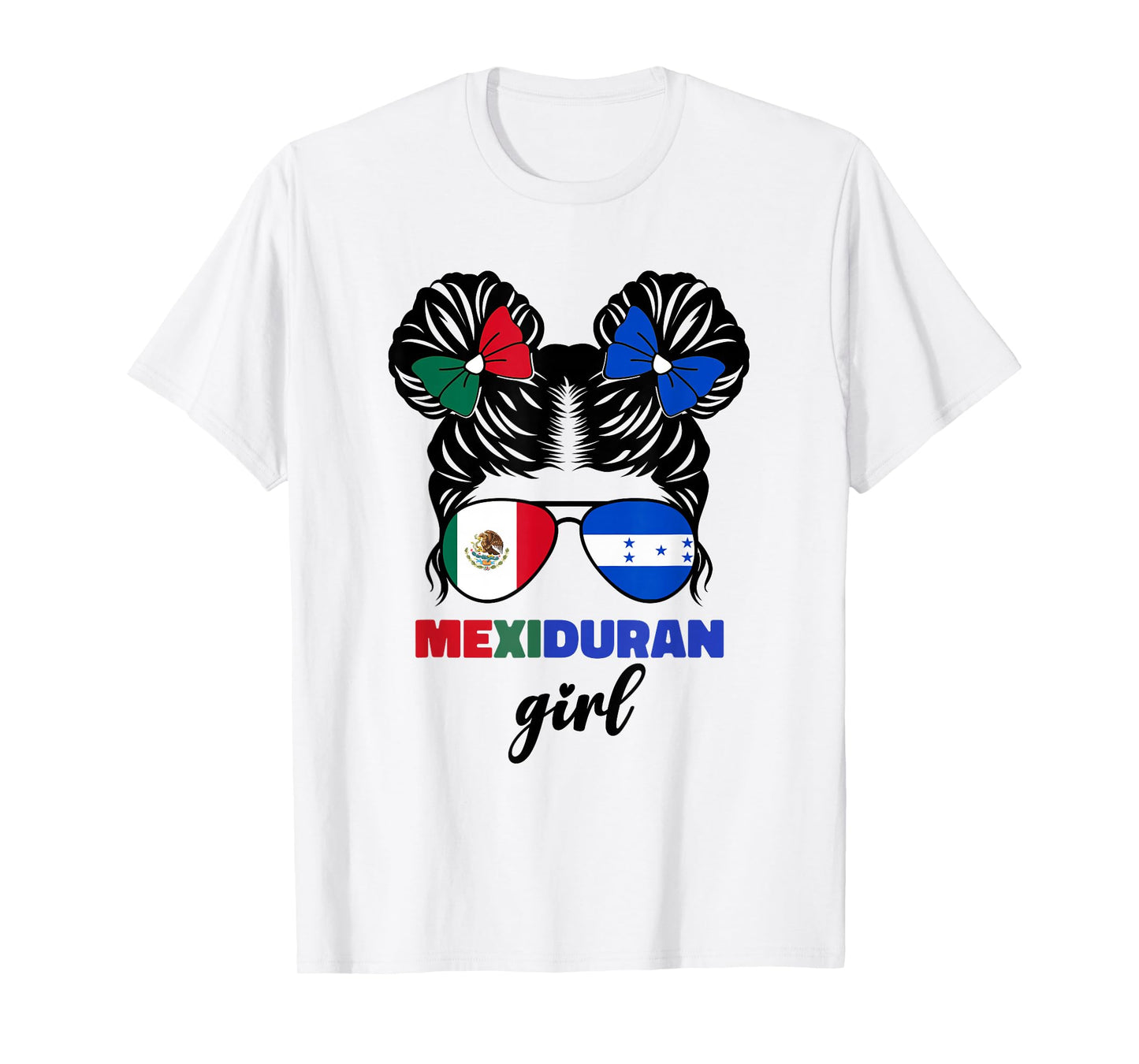 Half Mexican and Honduran Mexico Honduras Flag Girls Kids T-Shirt