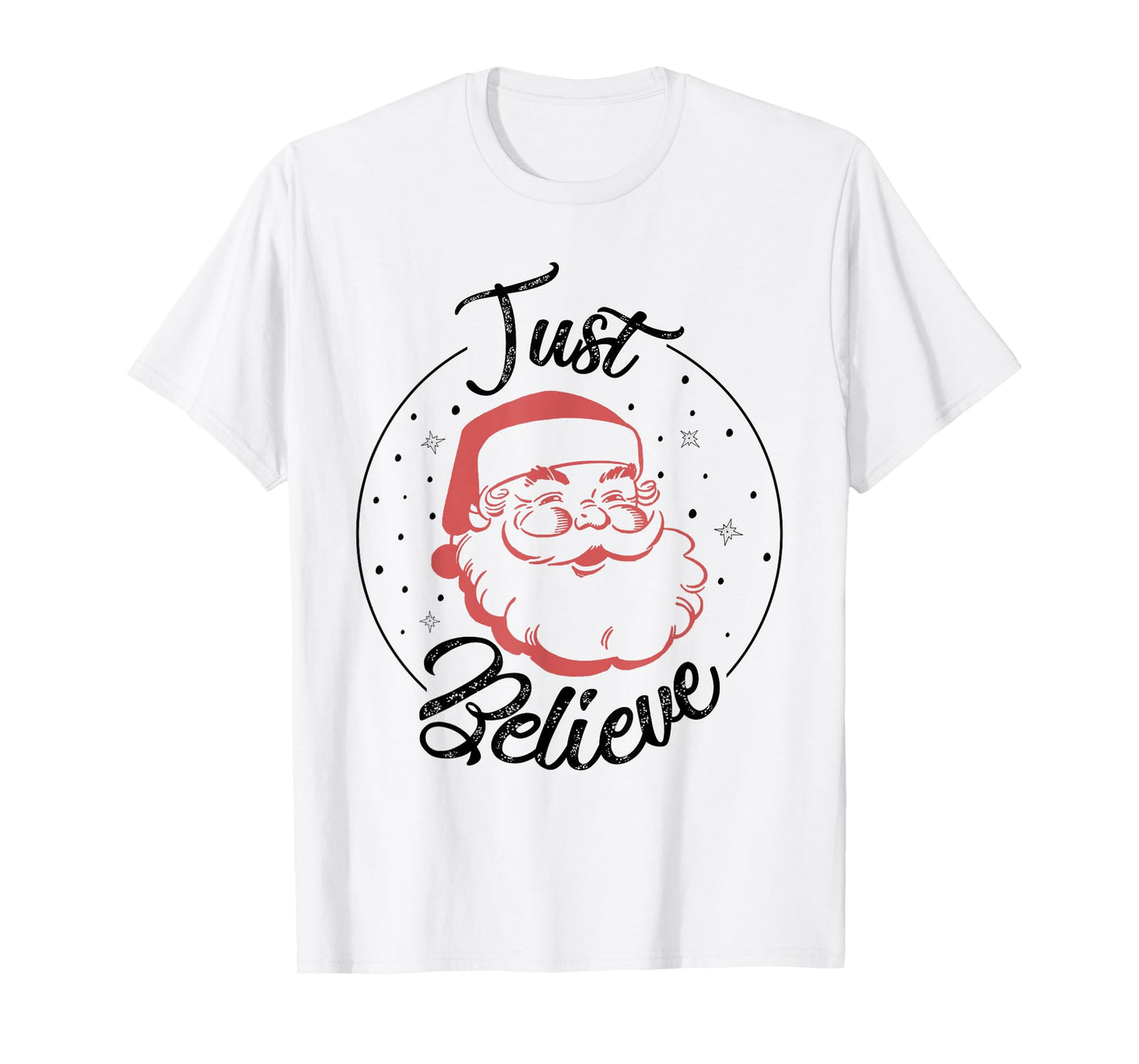 Just Believe Vintage Santa T-Shirt