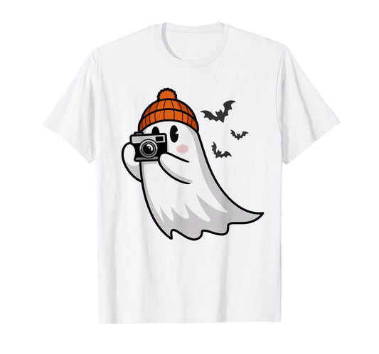 Funny Ghost Photography Camera Spooky Halloween Photographer T-Shirt