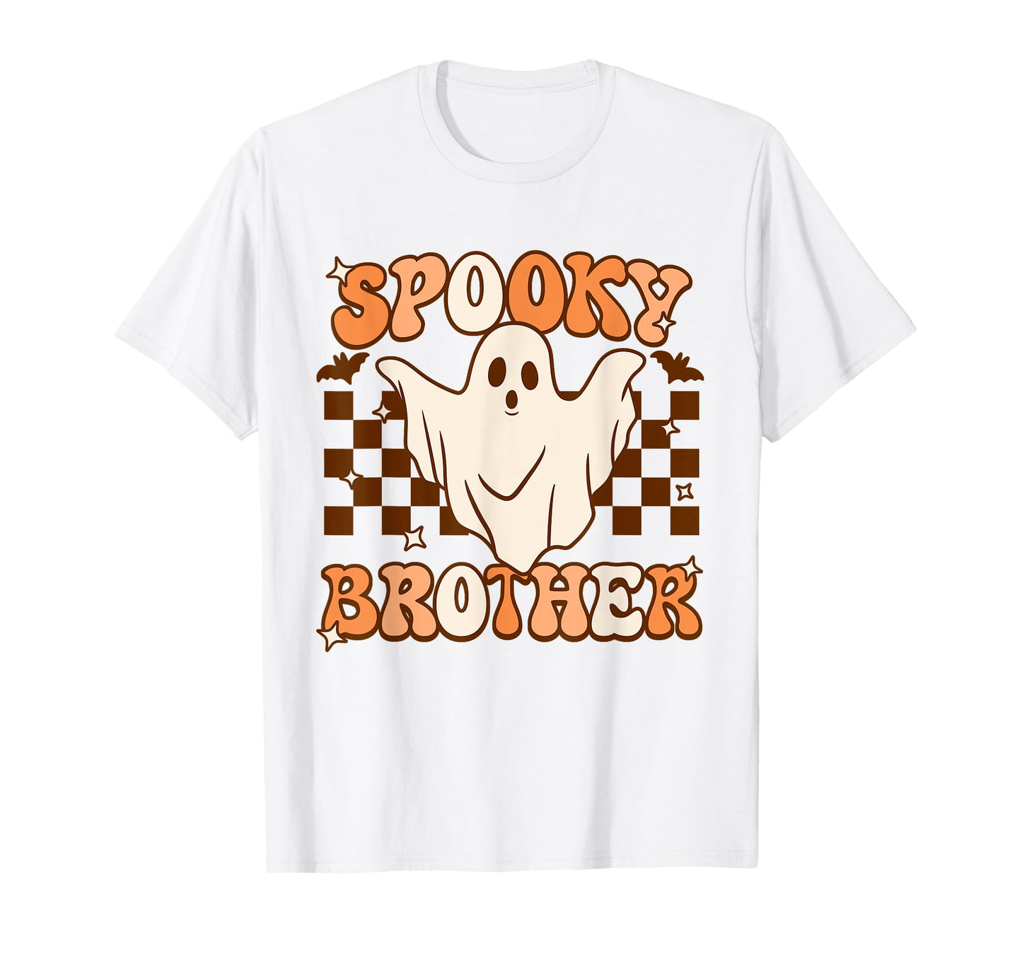 Retro Groovy Ghost Spooky Brother Costume Matching T-Shirt