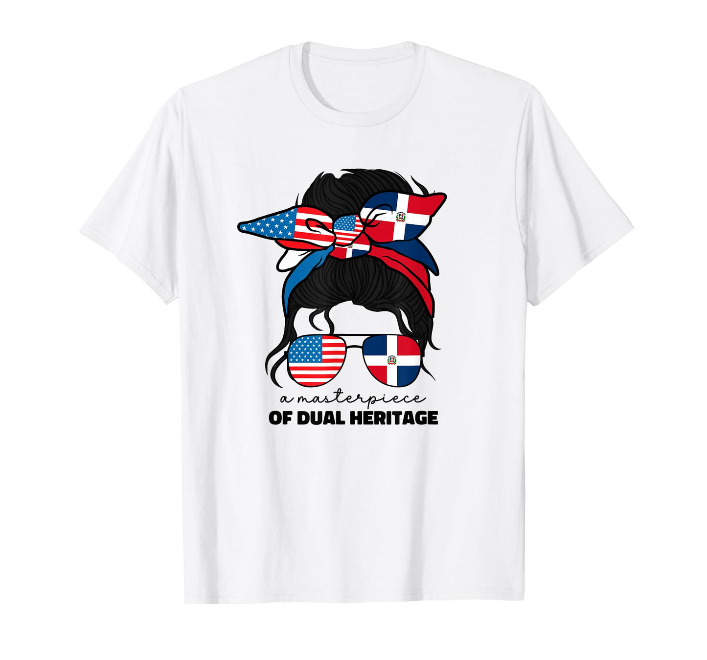 Half Dominican American Dominicana Republic Flag Girl Women T-Shirt