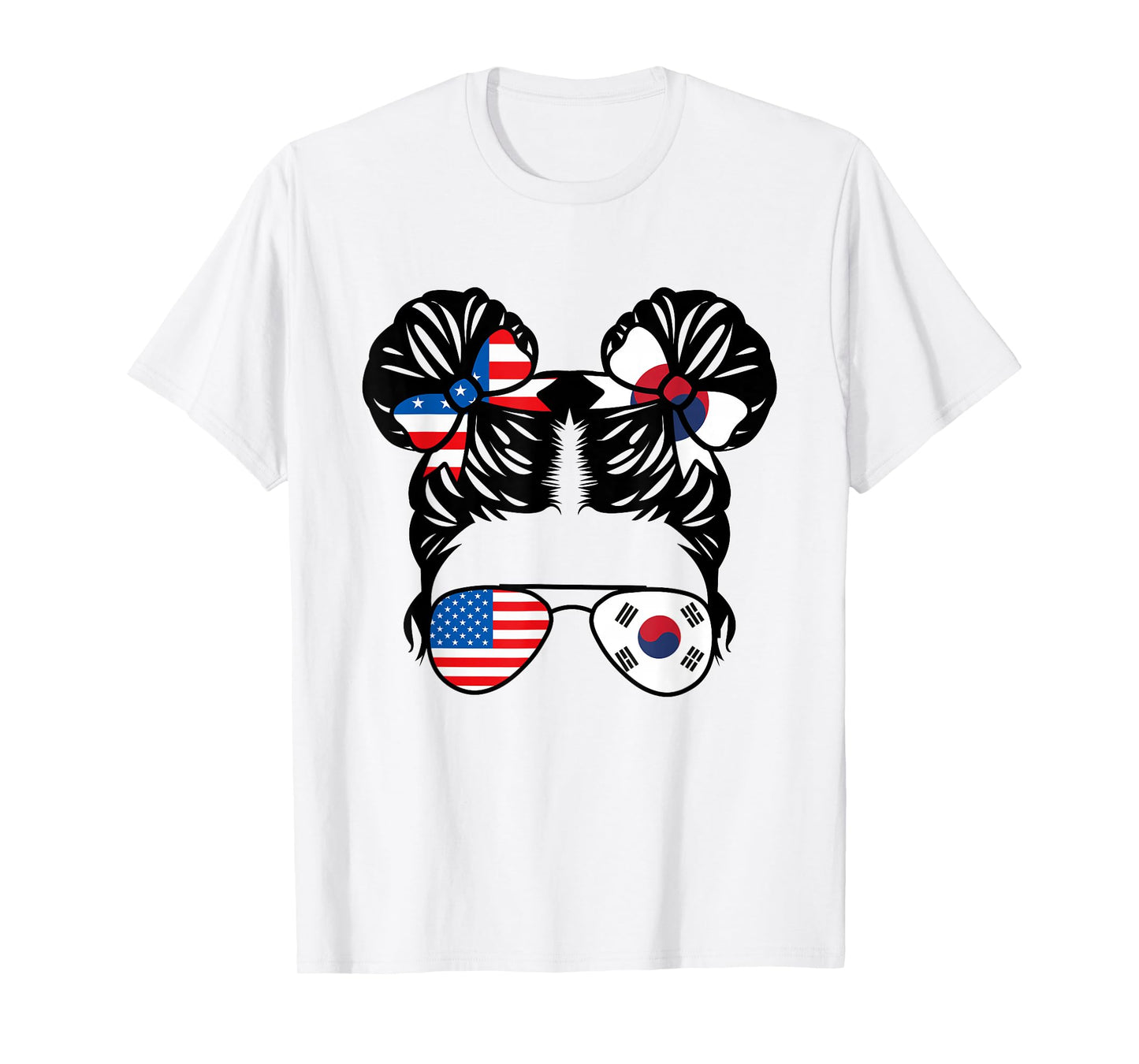 Half American South Korean Girl USA South Korea Flag Patriot T-Shirt