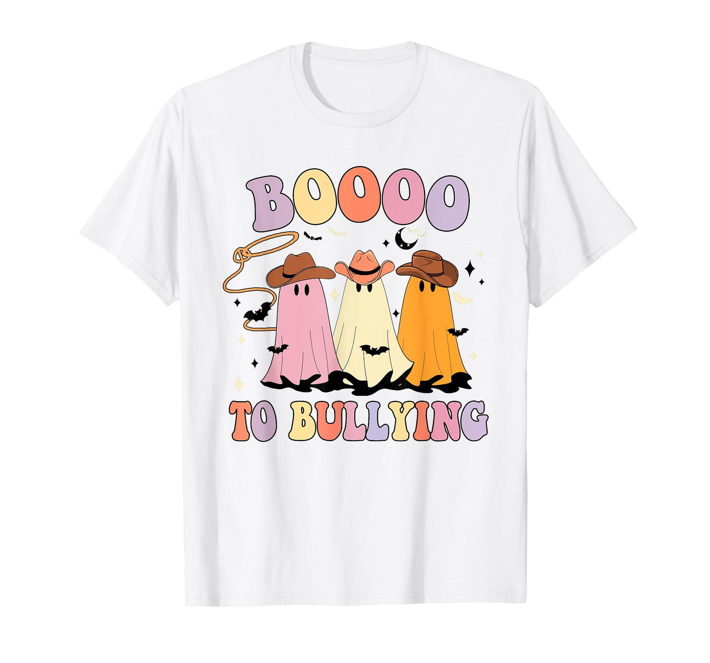 Boo To Bullying Cowboy Anti Bullying Ghost Unity Day Orange T-Shirt