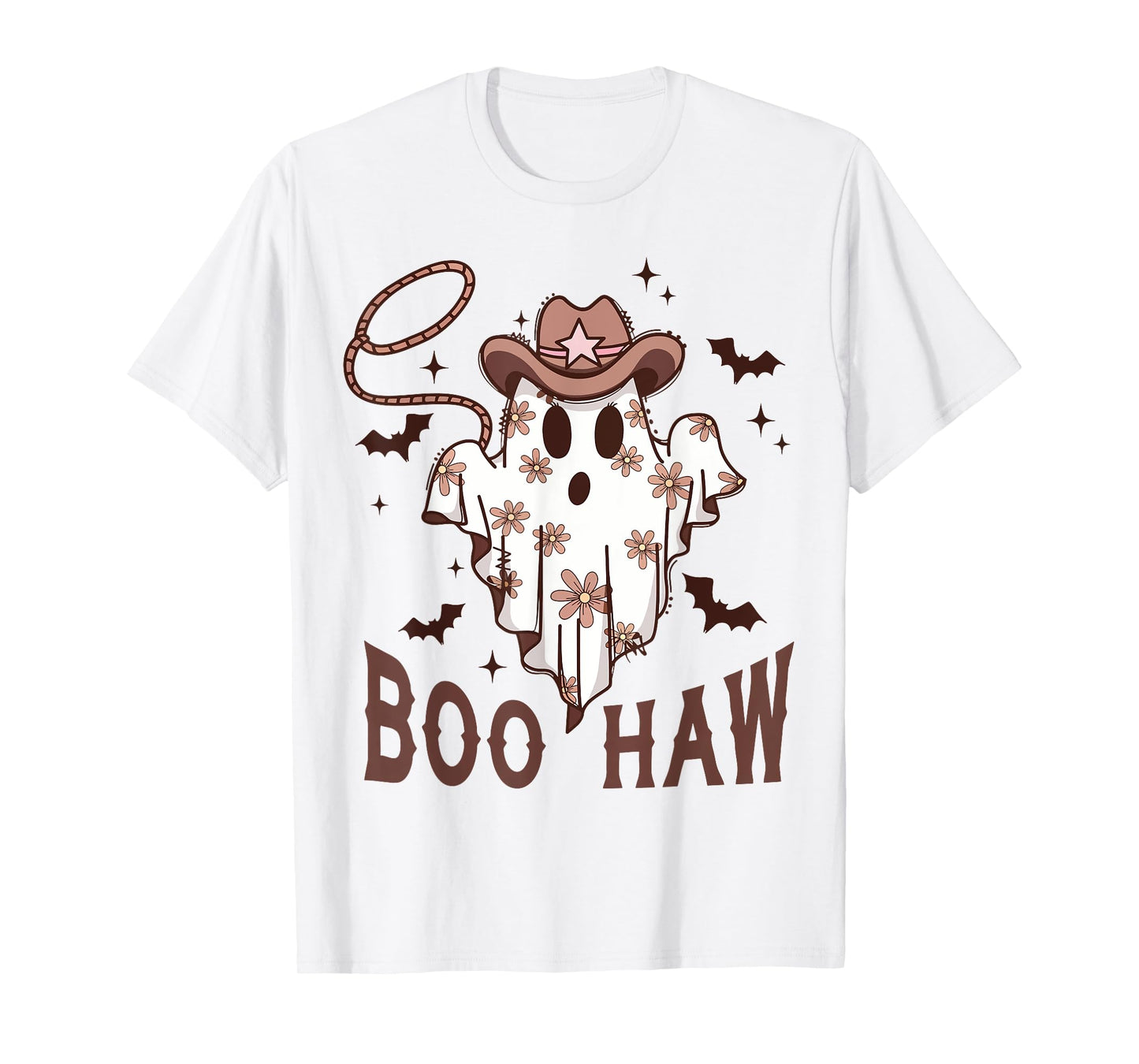 Boo Haw Cute Ghost Funny Cowboy Cowgirl Western Halloween T-Shirt