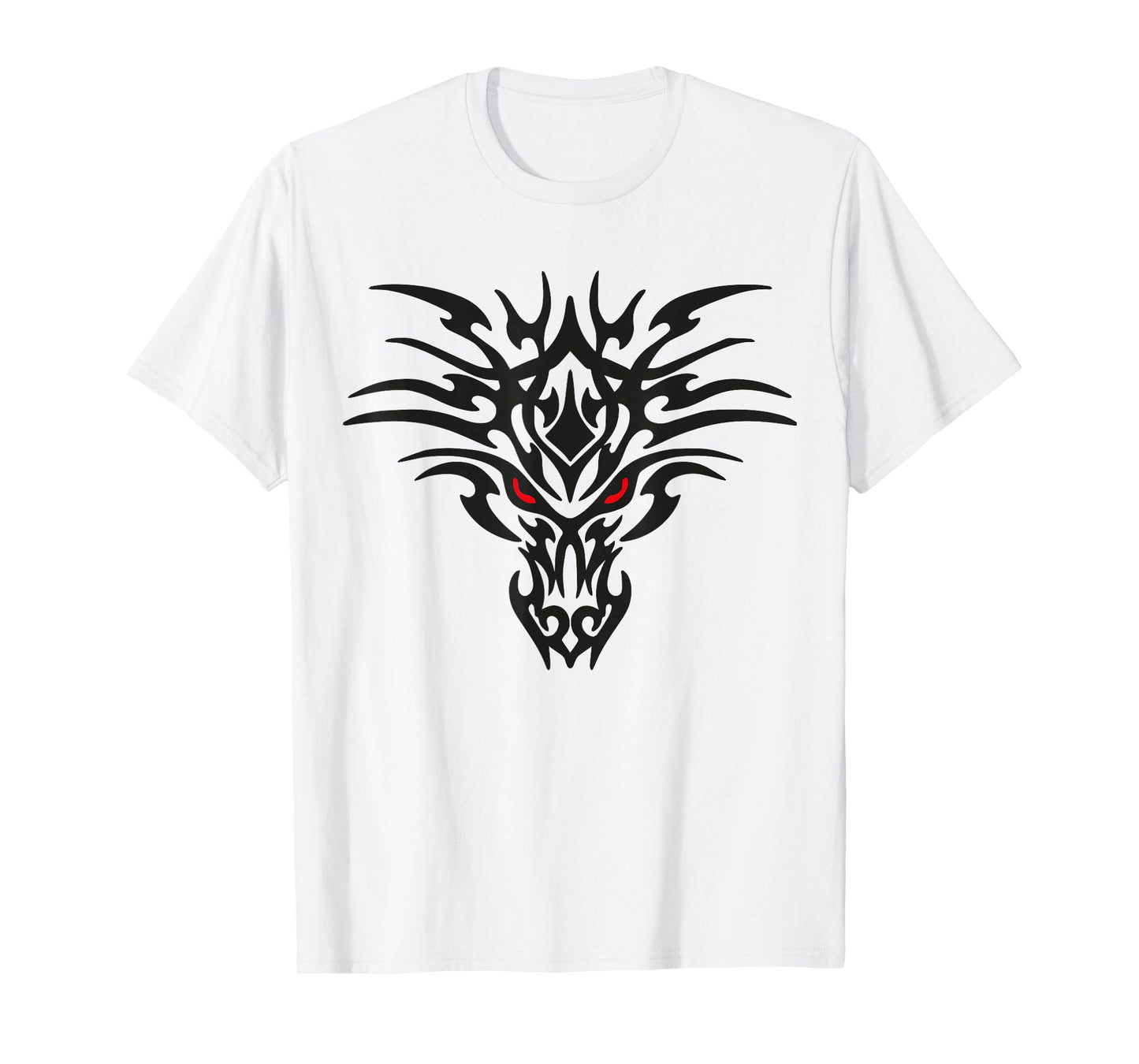 Tribal Dragon Head T Shirt Tattoo Cute Black Design Red Eyes T-Shirt