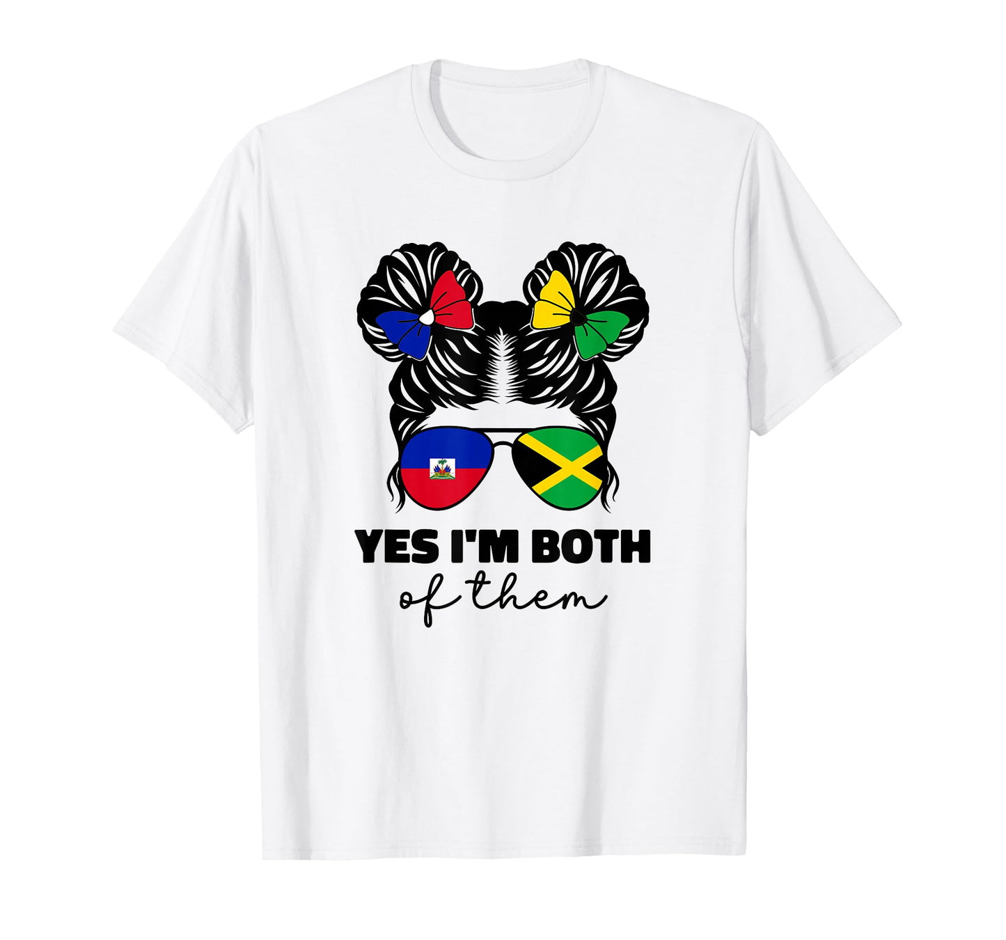 Half Jamaican Haitian Jamaica Flag Haiti Ayiti Kids Girls T-Shirt