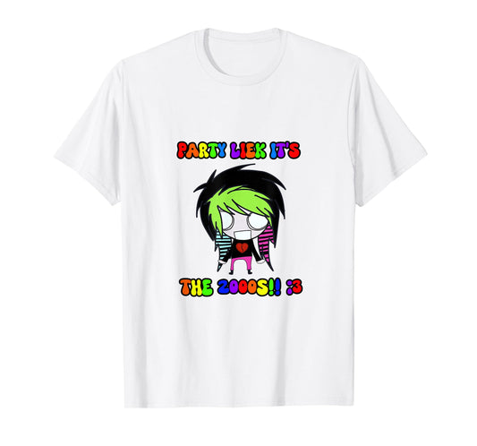 Party Liek It’s The 2000’s Scene Kid Y2K Emo T-Shirt