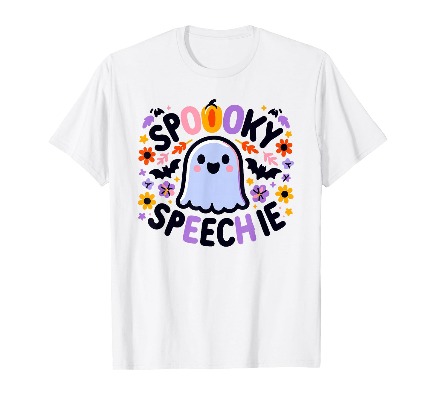 SLP Halloween Speech Therapy Spooky Ghost Speech Therapist T-Shirt