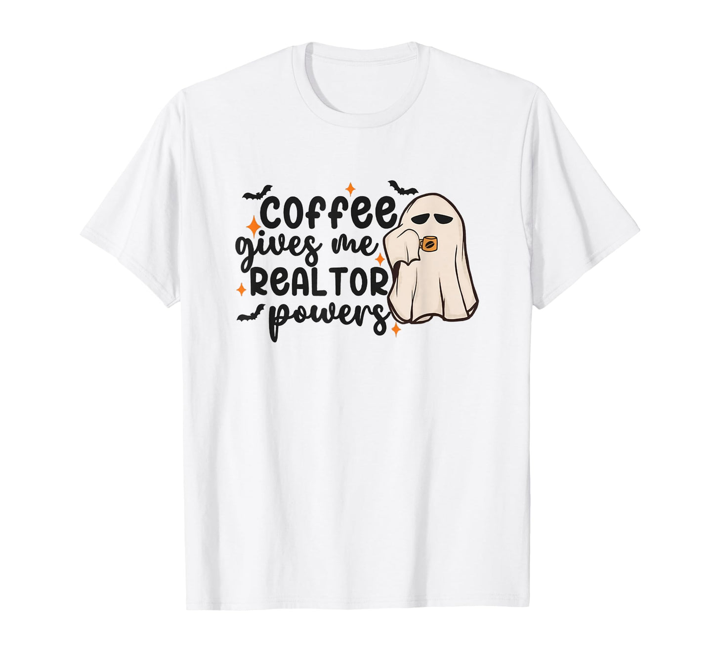 Halloween Real Estate Ghost Coffee Gives Me Realtor Powers T-Shirt