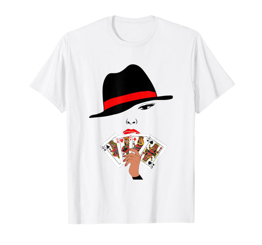 Melanin Queens Playing Cards Poker Player Gambling Hand T-Shirt