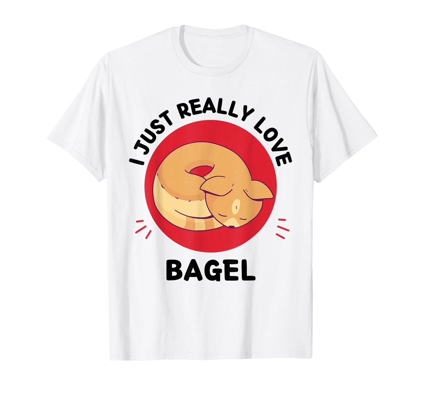 Kawaii Cat I Just Really Love Cute Cat Bagel Lover T-Shirt for Men Women Kids