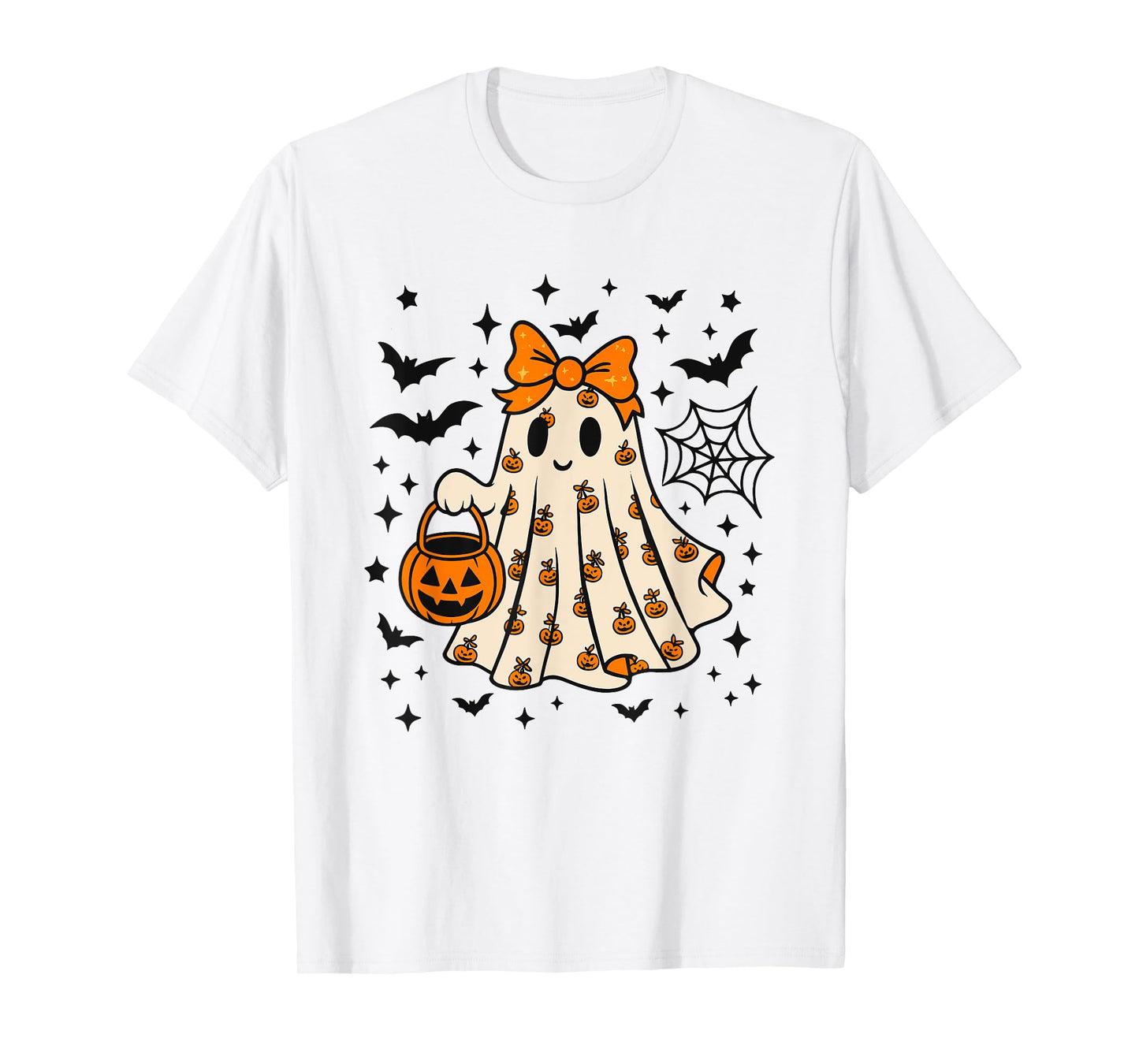 Cute Halloween Ghost with Pumpkin T-Shirt