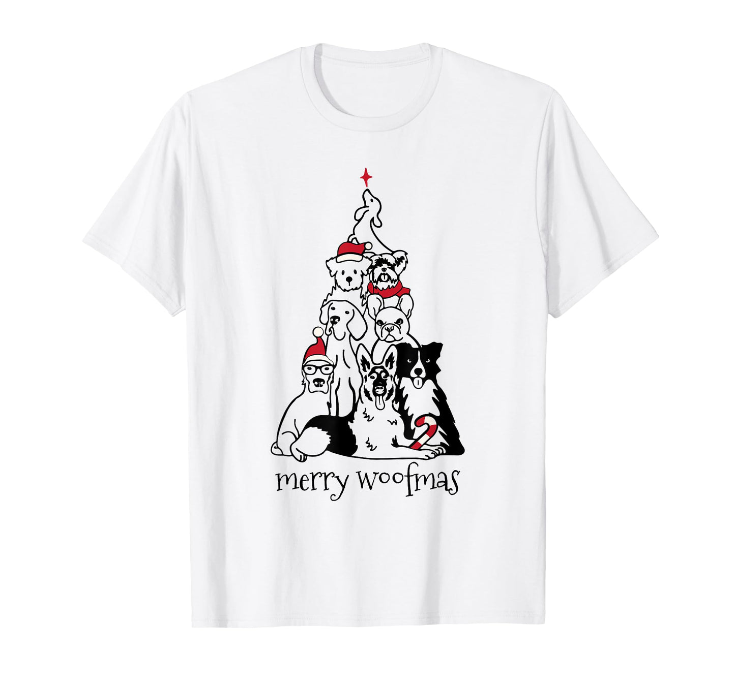 Merry Woofmas Dog Christmas Tree T-Shirt