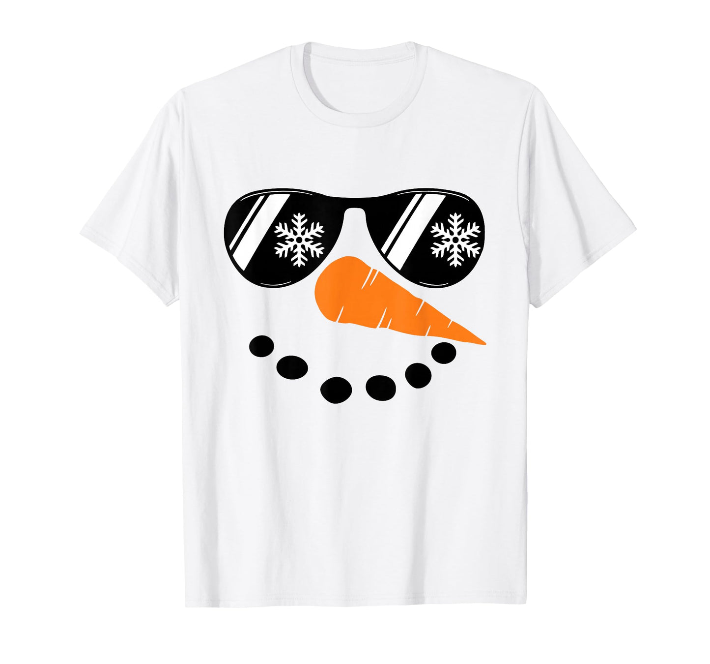 Cool Snowman Face Glasses Christmas Xmas Costume Boy Men T-Shirt