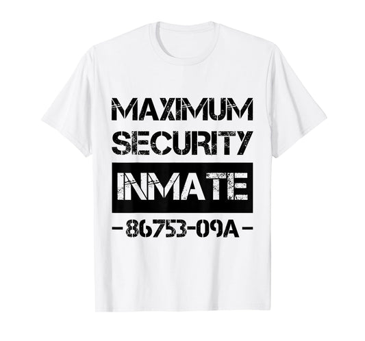 Security Ward Inmate Costume Jail Funny Lazy Halloween T-Shirt
