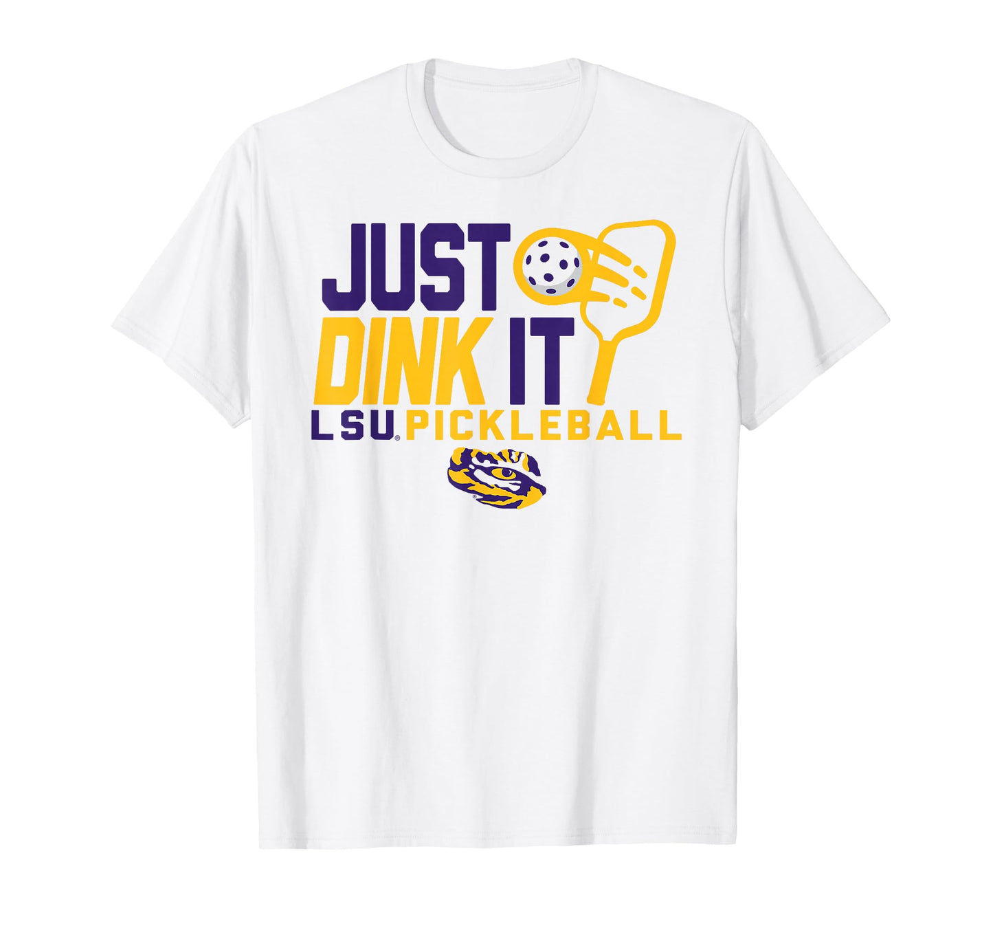 LSU Tigers Pickleball Dink White Officially Licensed T-Shirt