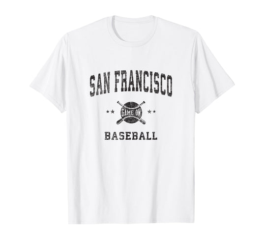 San Francisco SF Vintage Baseball Throwback Retro Design T-Shirt