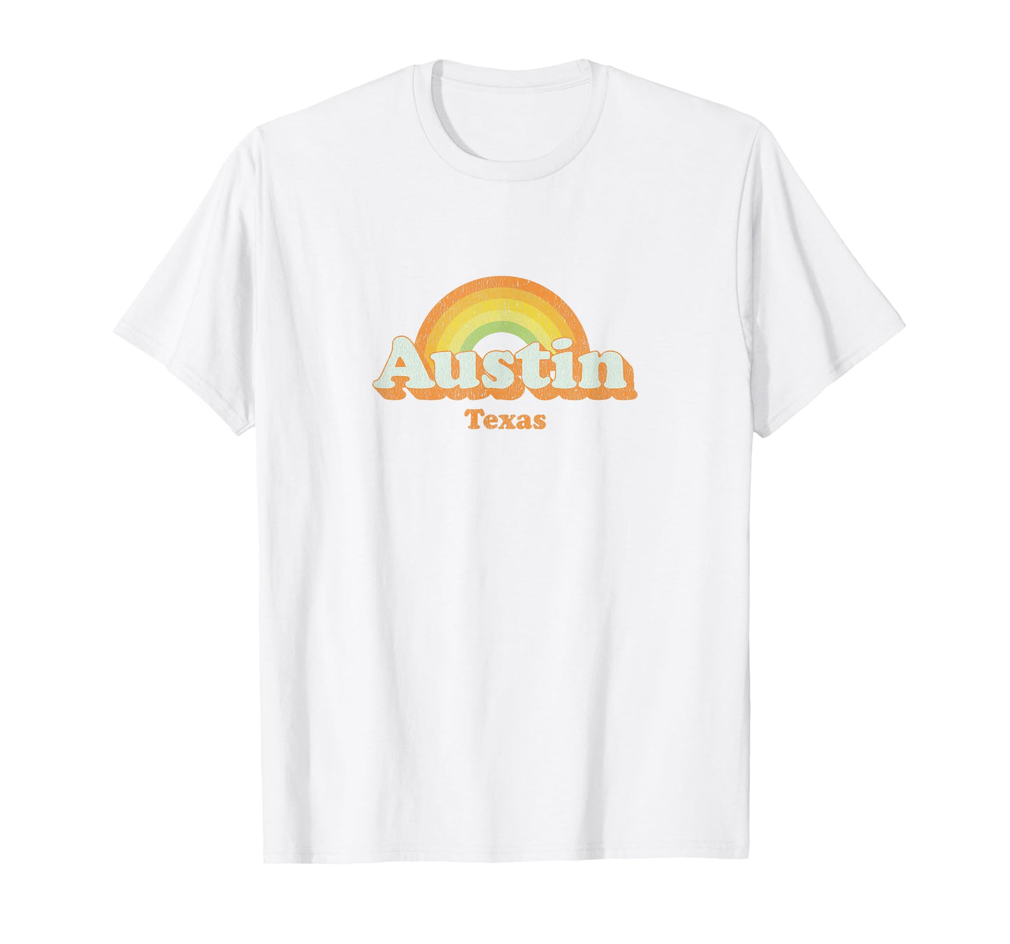 Retro Austin Texas TX T Shirt Vintage 70s Rainbow Tee Design T-Shirt