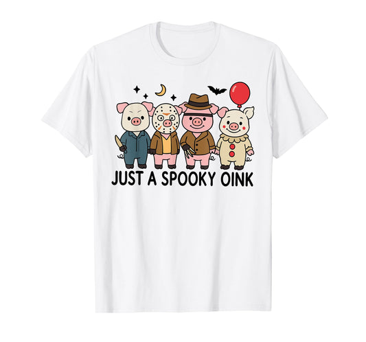 Just A Spooky Oink Funny Pig Ghost Halloween Spooky Season T-Shirt