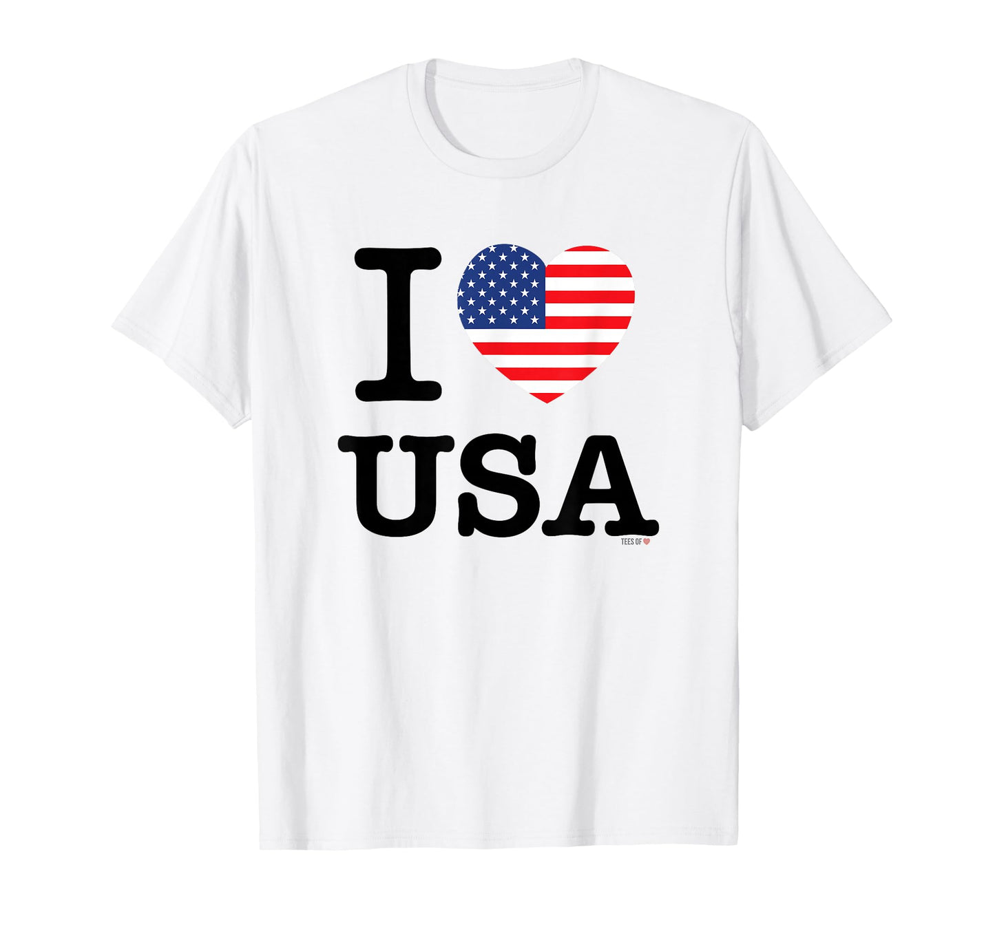 I Love USA T-Shirt, United States of America Flag Heart Tee T-Shirt