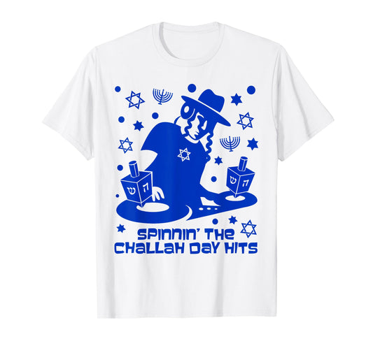 Funny Hanukkah Dreidel DJ Gift Mens Challah Day Hits T-Shirt