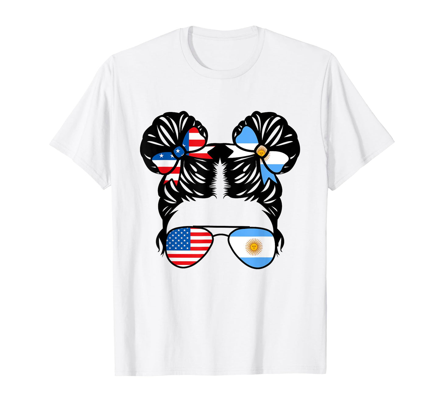 Half American Argentinian Girl USA Argentina Flag Patriot T-Shirt