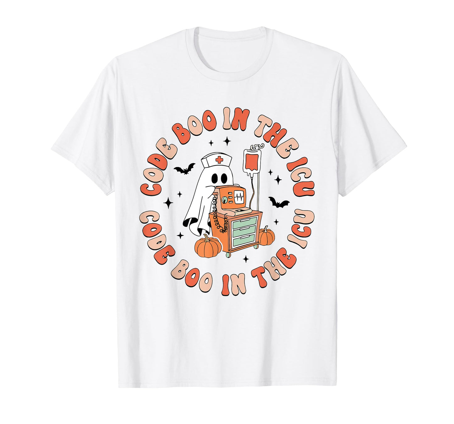 ICU Nurse Halloween Critical Care Nurse ICU Code Boo Crew T-Shirt