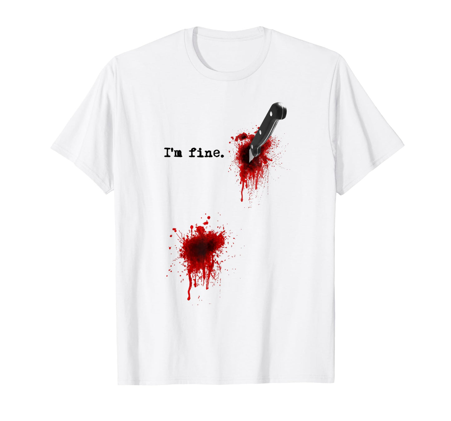 I'm Fine Graphic Sarcastic Movie Humor Zombie Halloween T-Shirt Small