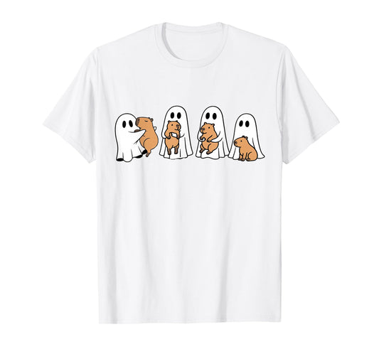 Ghost Halloween Capybara Lovers Spooky Season Fall Capy T-Shirt