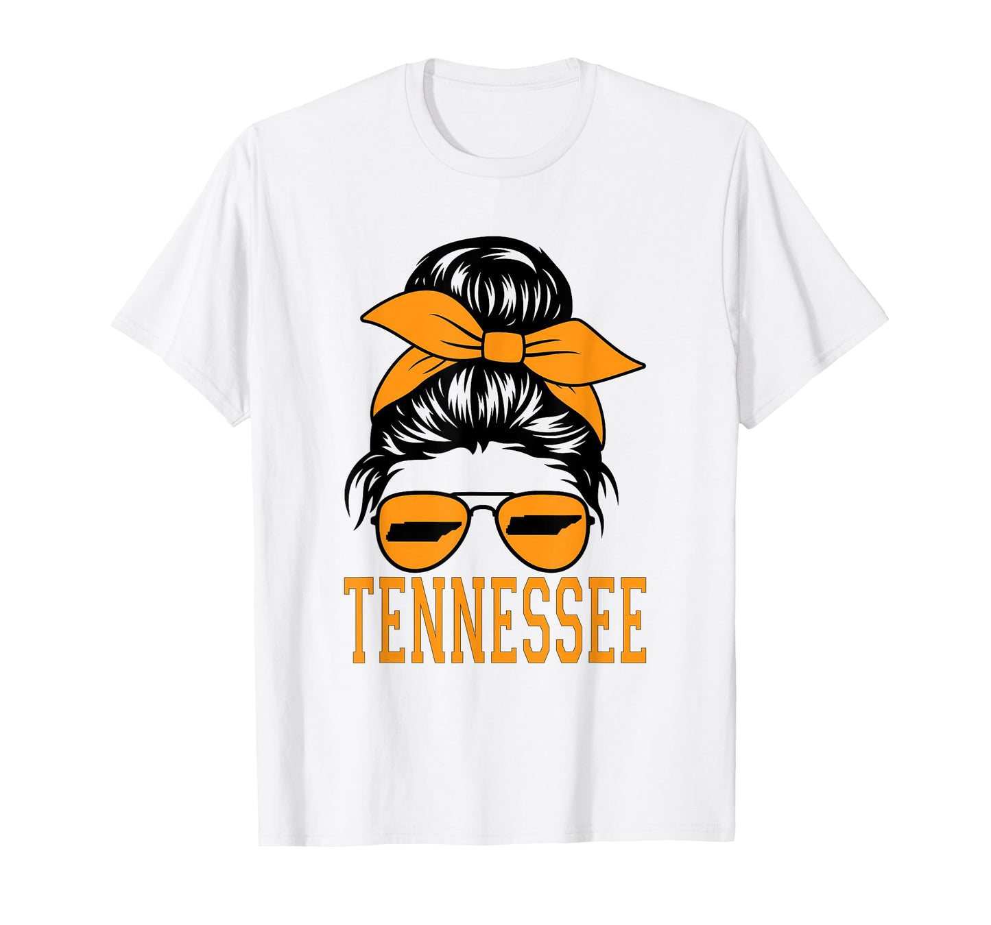 Tennessee State Women Tennessee Game Day Messy Bun TN T-Shirt