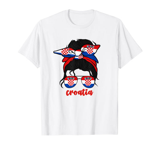 Croatian Girl For Women Hrvatska Croats Croatia Flag Girls T-Shirt