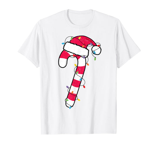 Christmas Candy Cane Santa Xmas Kids Toddler Youth Women Men T-Shirt