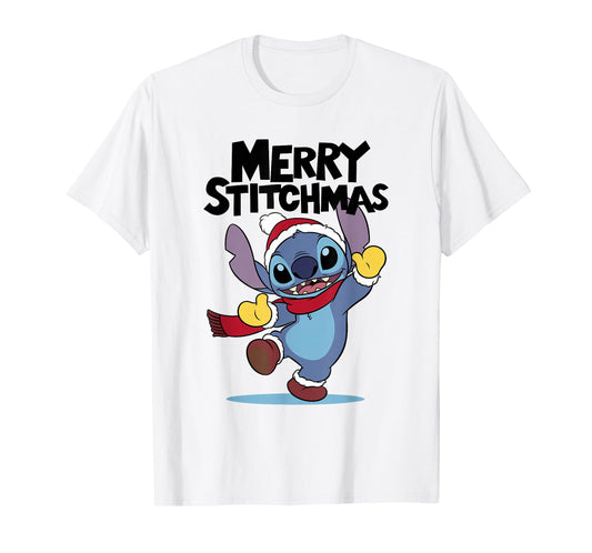 Disney Lilo & Stitch Christmas Merry Stitchmas Playful Shot T-Shirt