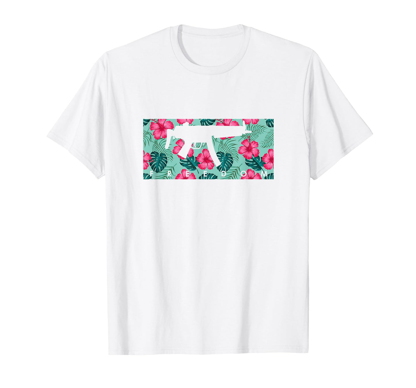 Tropical Gun Lover Firearm Beach Hawaiian Gift Aloha MP5 Men Women T-Shirt