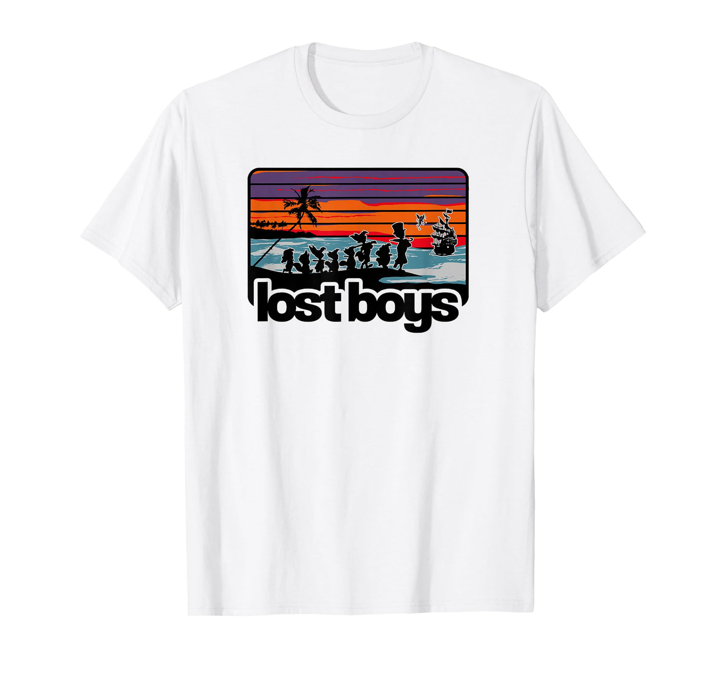 Disney Peter Pan Group Shot Lost Boys Color Stripes T-Shirt